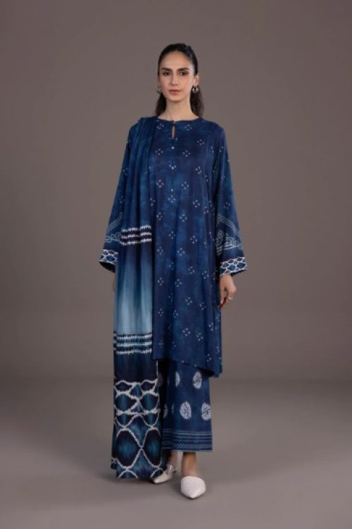 3 Piece – Printed Khaddar Suit