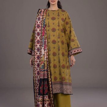 3 Piece - Printed Khaddar Suit