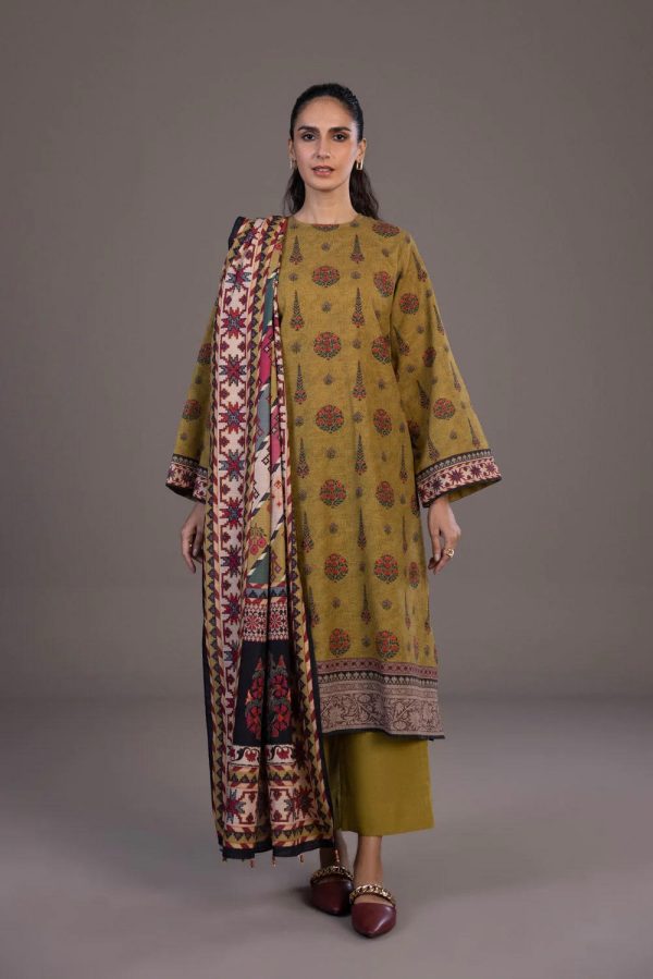 3 Piece - Printed Khaddar Suit