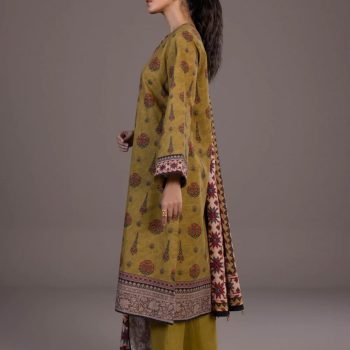 3 Piece - Printed Khaddar Suit - Image 2